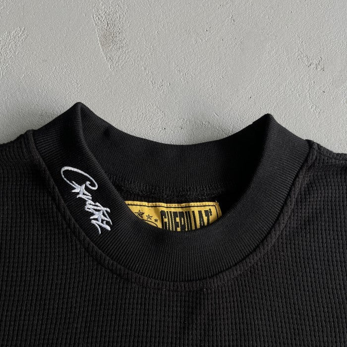 Corteiz 5 Starz Alcatraz Waffle Long Sleeve Tee - Black