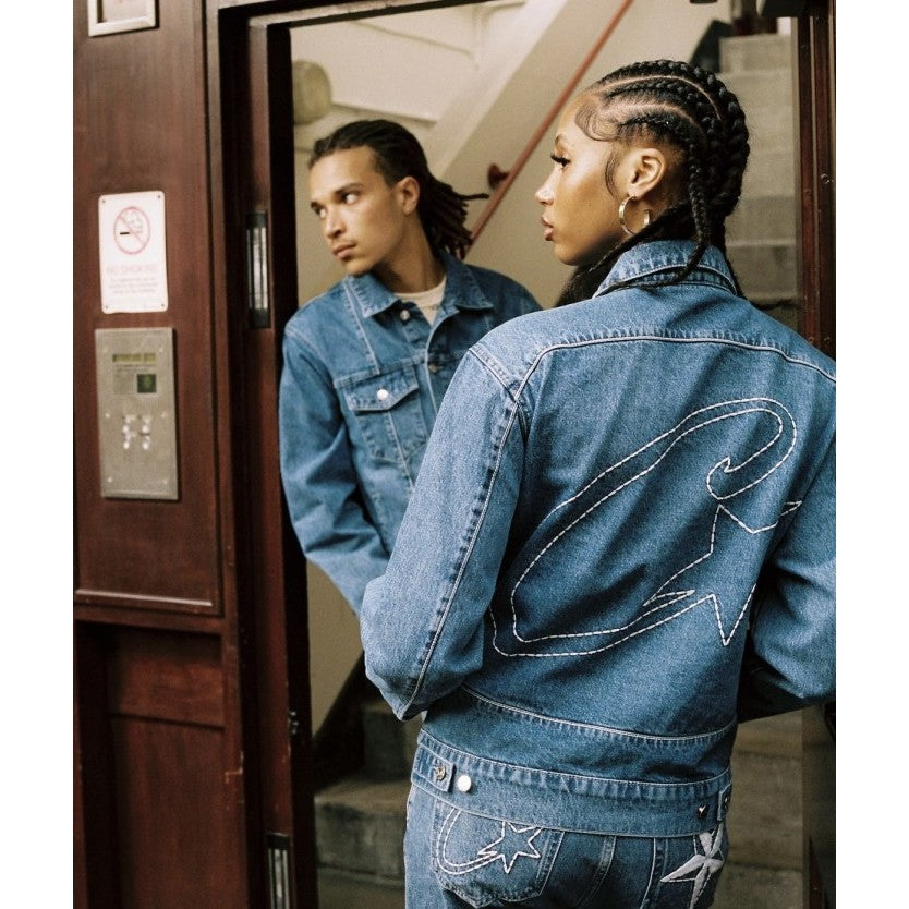 Corteiz C-Star Denim Trucker Jacket Blue