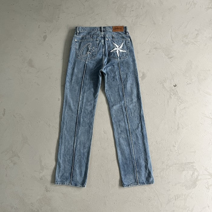 Corteiz C-Star Stitch-Down Jeans - Blue