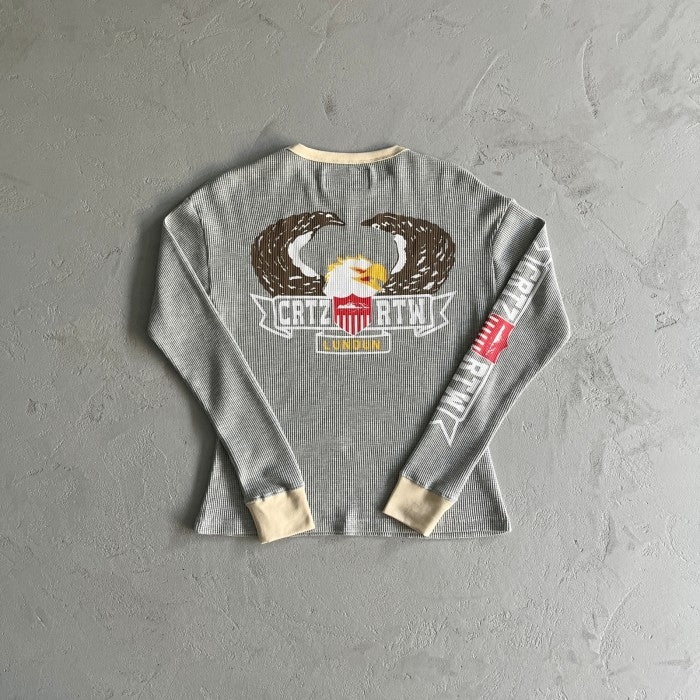 Corteiz Dipset Eagle Waffle Long Sleeve Tee - Grey