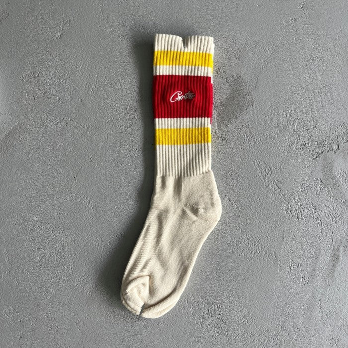 Corteiz Retro Socks 'White/Red/Yellow'