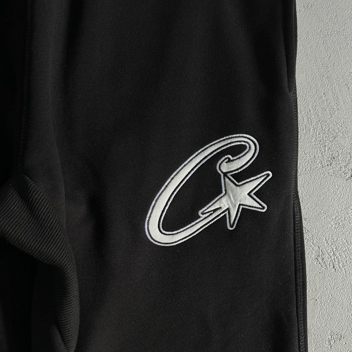 Corteiz Satin C Star Appliqué Sweatpants - Black