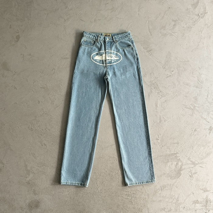 Corteiz Alcatraz Baggy Jeans - Washed Blue