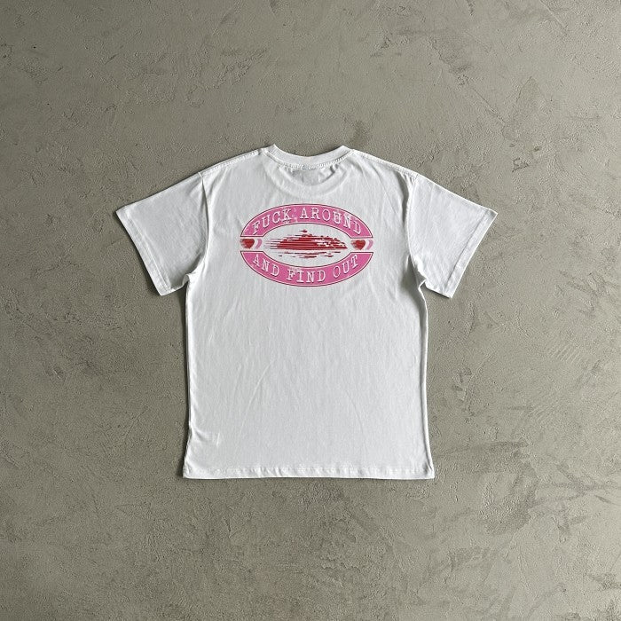 Corteiz Fuck Around Tee - White/Pink