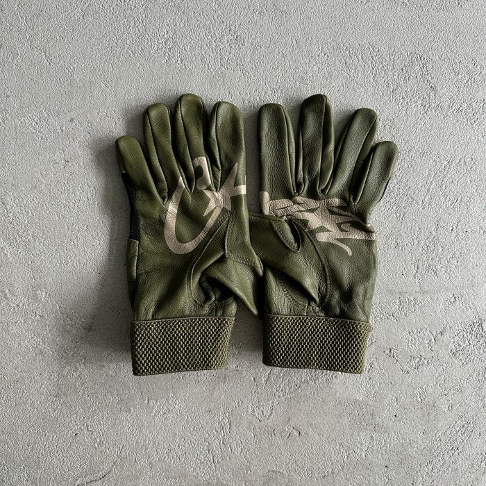 Corteiz Leather Gloves Black - SS23 - Green, S/M