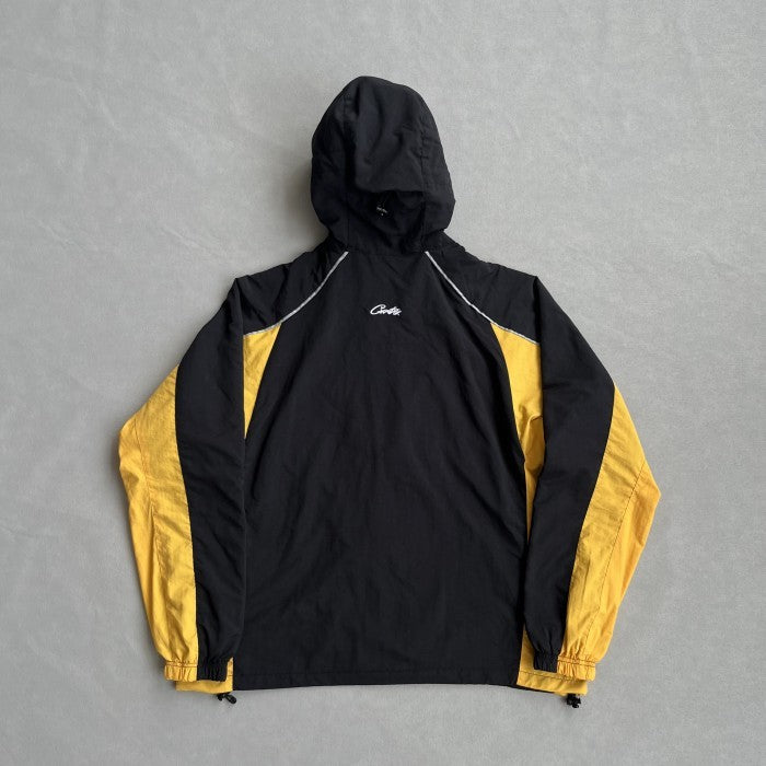 Corteiz Spring Jacket - Alcatraz Sun & Rain Black Yellow Windbreaker