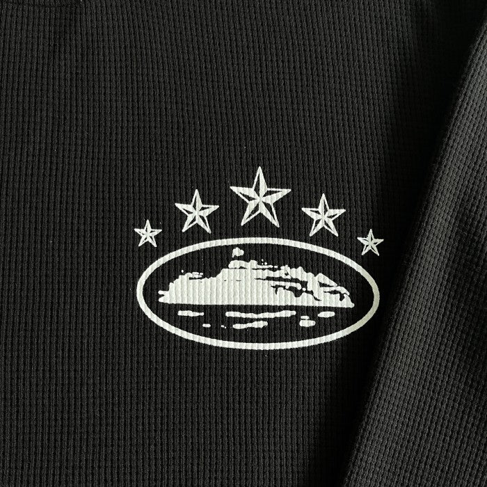 Corteiz 5 Starz Alcatraz Waffle Long Sleeve Tee - Black