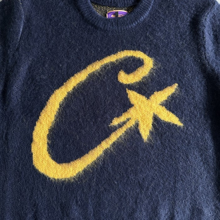 Corteiz C Star Mohair Knit Sweater - Navy