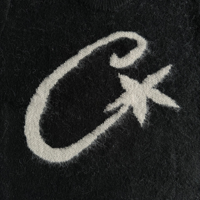 Corteiz C Star Mohair Knit Sweater - Black