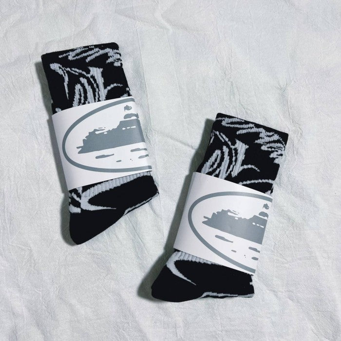 Corteiz Corteiz Black Pattern Socks