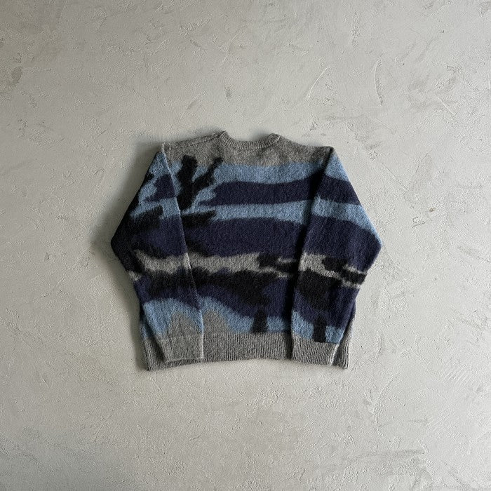 Corteiz Mohair Knit Sweater - Ocean Camo