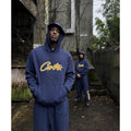 Corteiz Satin Applique Allstarz Hoodie & Pants Set / Suit - Navy - Set