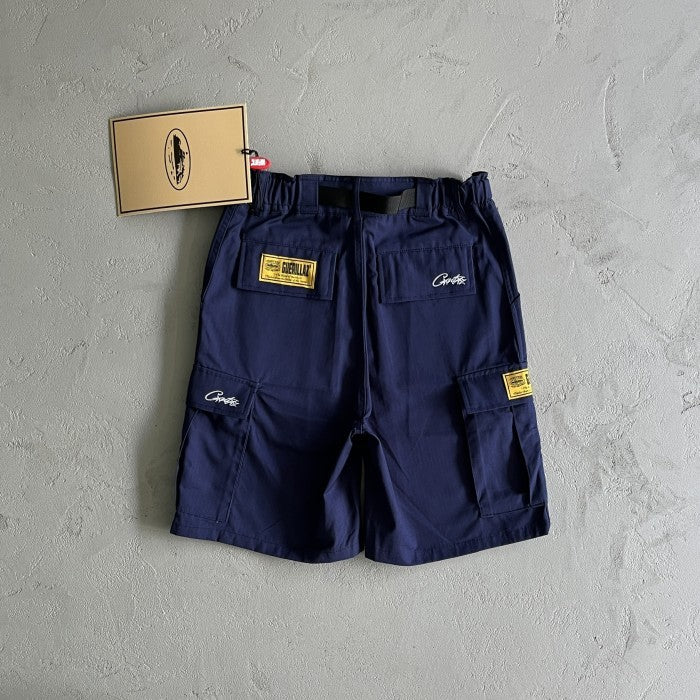 Corteiz Alcatraz Cargo Shorts - Navy