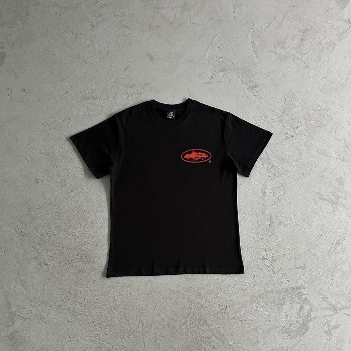 Corteiz Halftone Island Tee - Black/Red
