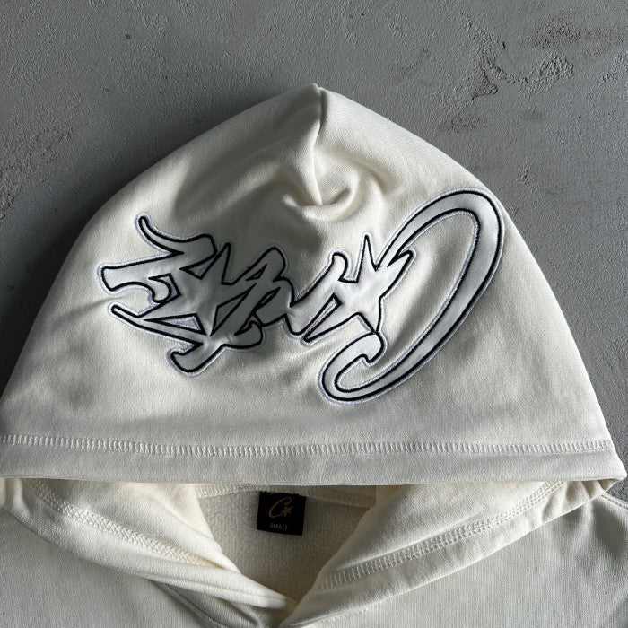 Corteiz Satin C Star Appliqué Hoodie - White