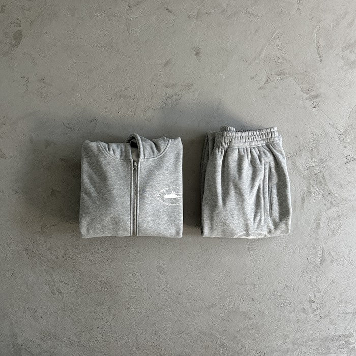 Corteiz Superior Royale Zip Hoodie & Pants Suit / Set - Heather Grey