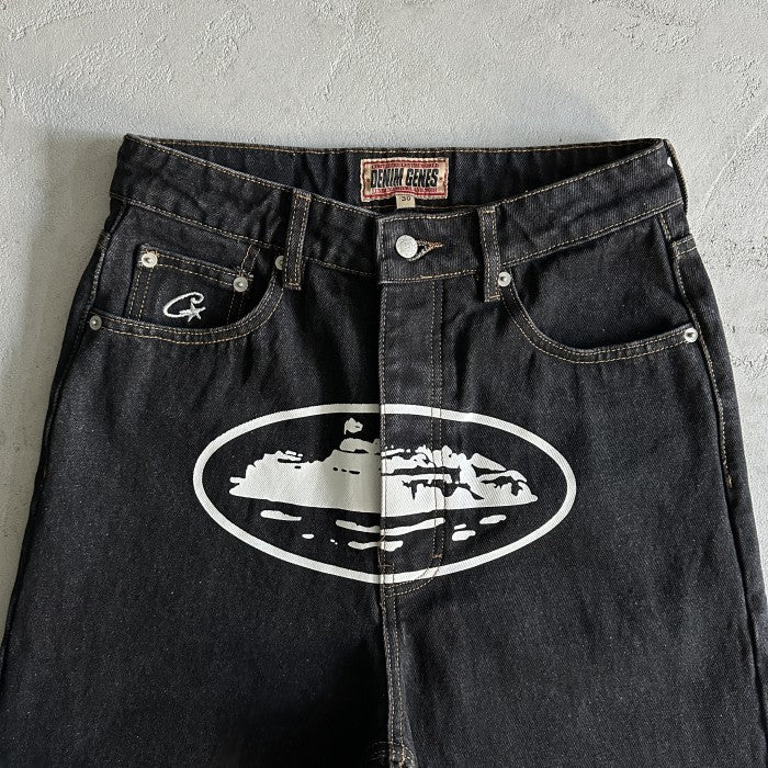Corteiz Alcatraz Baggy Denim Jeans - Black