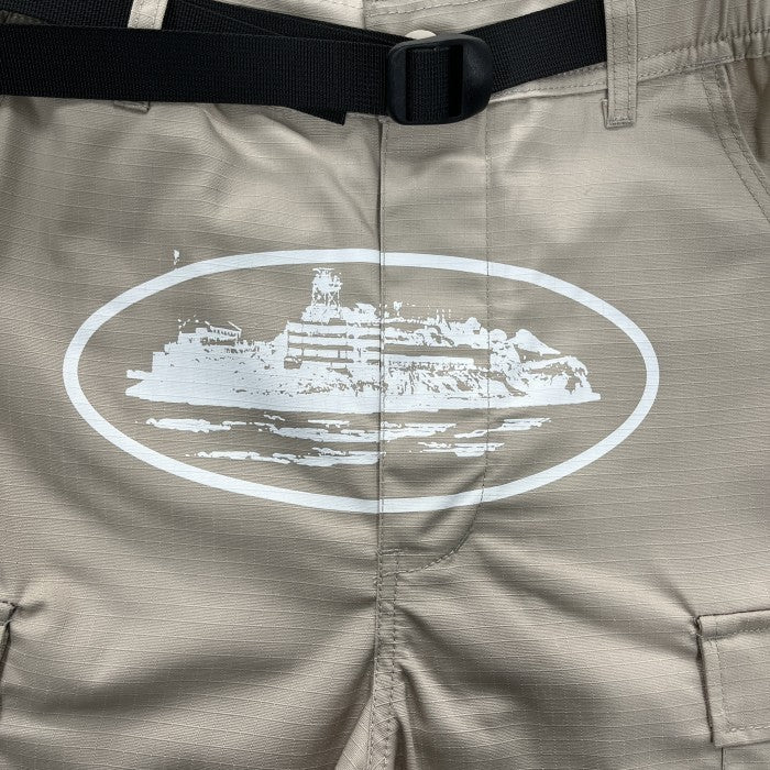 Corteiz Alcatraz Cargo Shorts - Beige