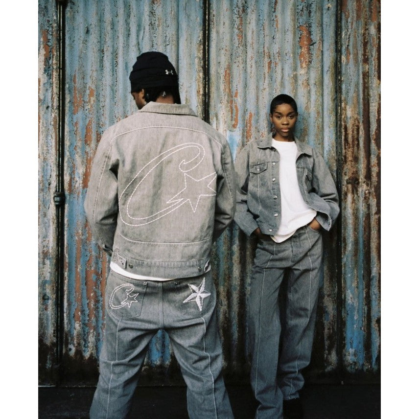 Corteiz C-Star Denim Trucker Jacket Grey