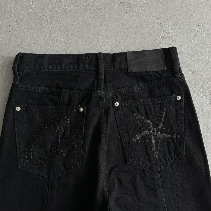 Corteiz C-Star Stitch-Down Jeans - Triple Black