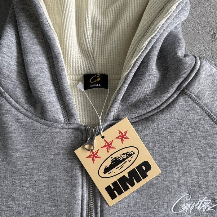 Corteiz HMP Thermal Zip Hoodie & Pants Suit / Set - Heather Grey