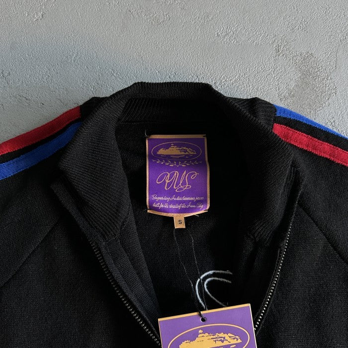Corteiz Knit Zip Up Fleece Jacket - Black/Red/Blue