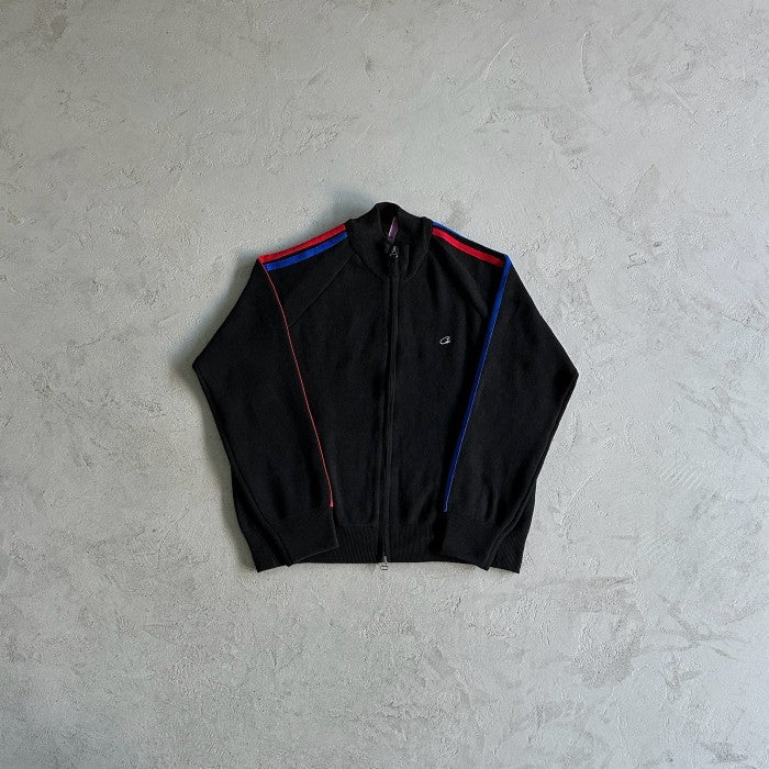 Corteiz Knit Zip Up Fleece Jacket - Black/Red/Blue
