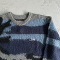 Corteiz Mohair Knit Sweater - Ocean Camo