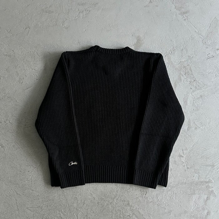 Corteiz Crest Knit Sweater - Black