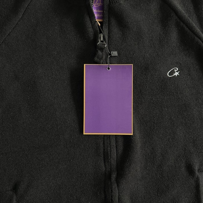 Corteiz Knit Zip Up Fleece Jacket - Black