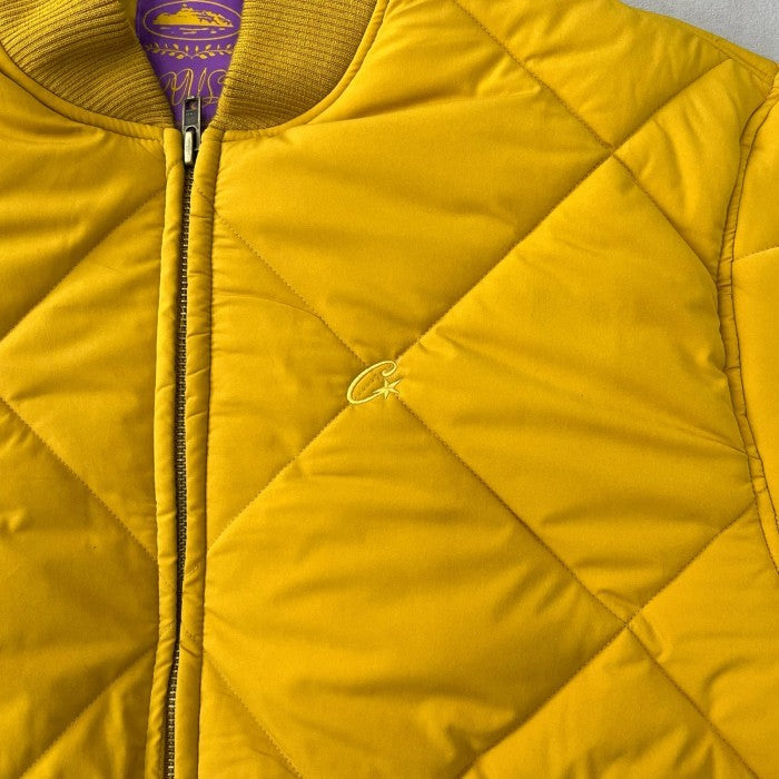 Corteiz Olde English Quilted Bomber Jacket - Yellow