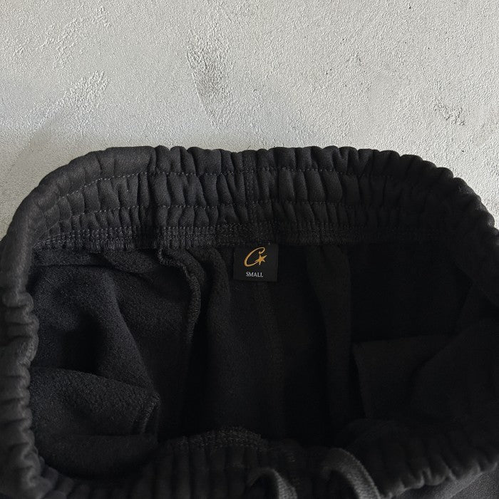 Corteiz Satin C Star Appliqué Sweatpants - Black