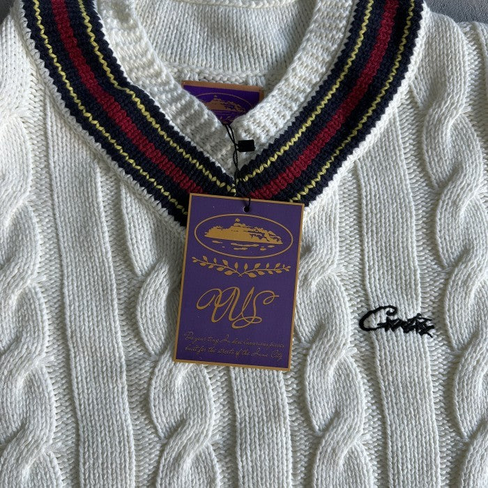 Corteiz Wimbledon Knit Sweater - White