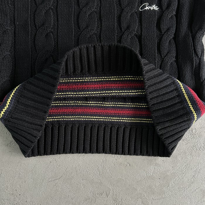 Corteiz Wimbledon Knit Sweater - Black