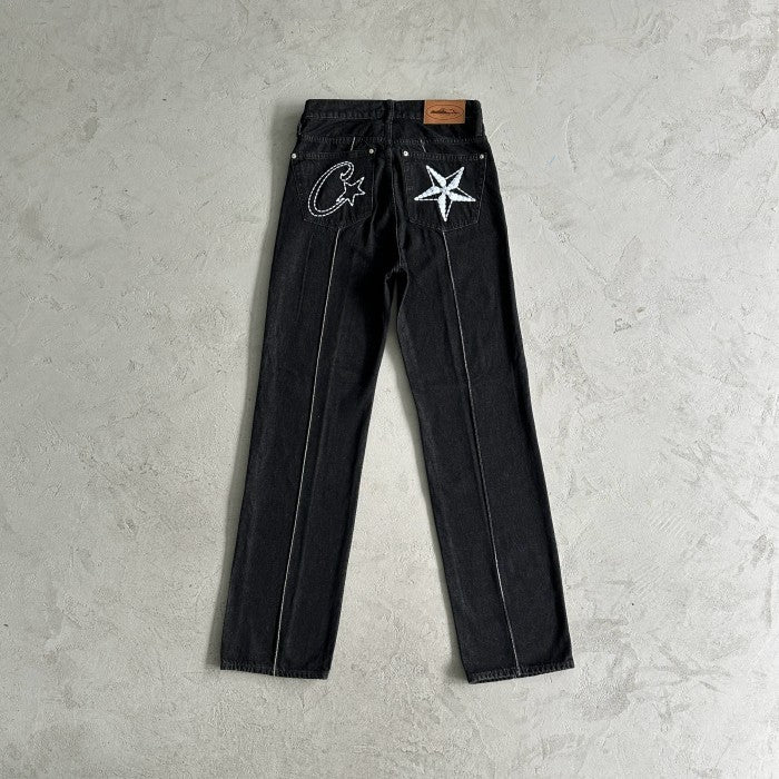 Corteiz C-Star Stitch-Down Jeans - Black
