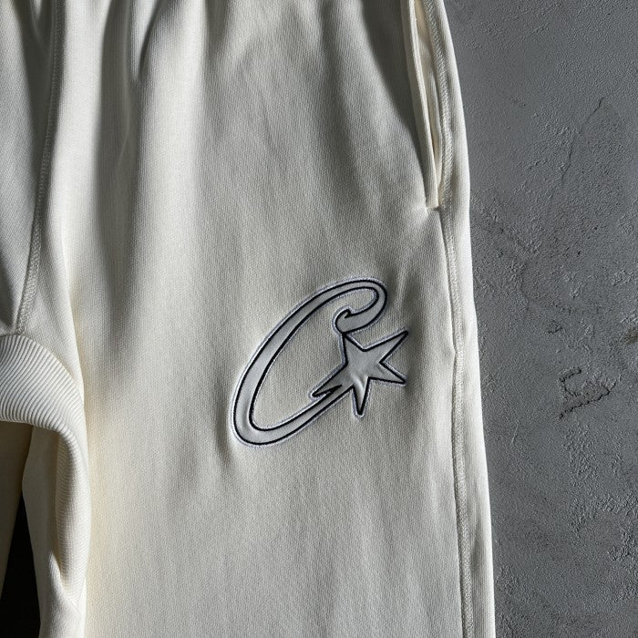Corteiz Satin C Star Appliqué Sweatpants - White