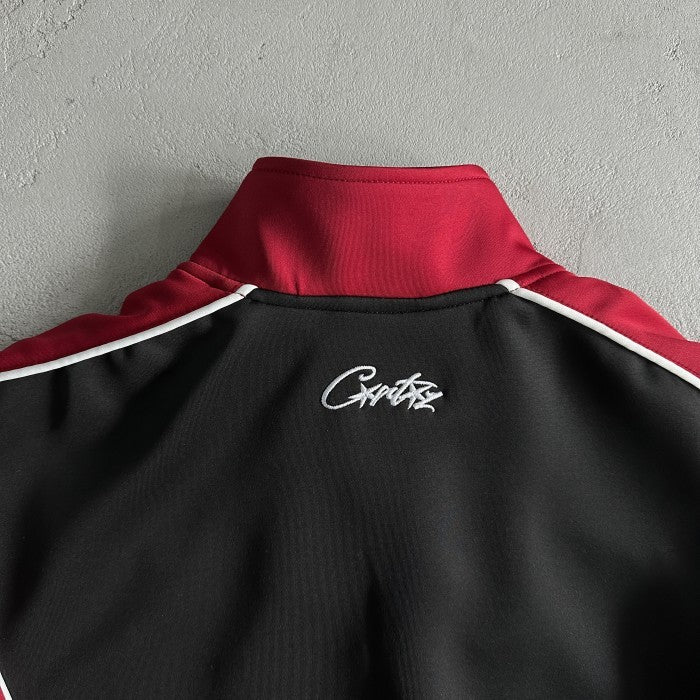 Corteiz Shotta Tracksuit - Jacket Pants Set - Black Red