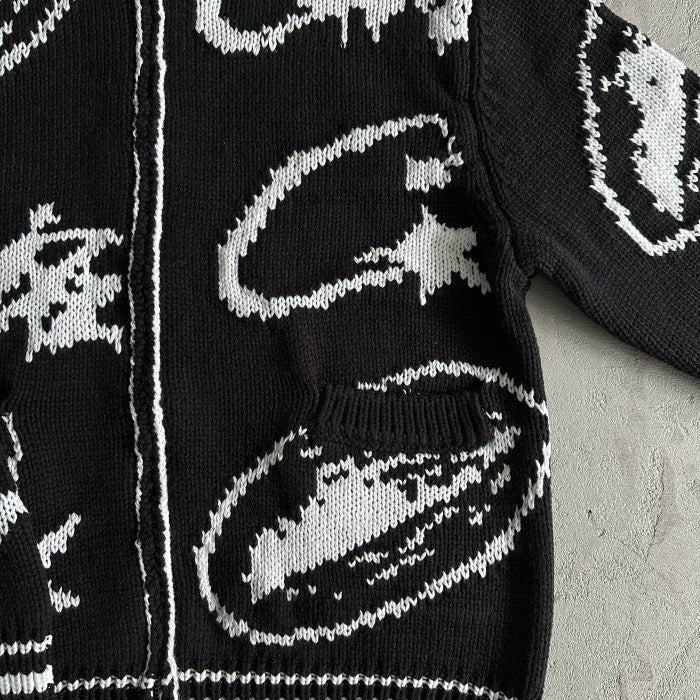 Corteiz VVS Jacquard Heavy Knit Zip - Black - SS24