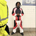 Corteiz Vertigo Shuku Tracksuit - Jacket Pants Set - Black/Red