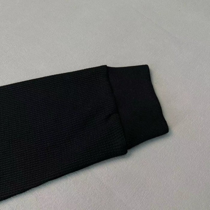Corteiz Alcatraz Waffle Longsleeve - Triple Black