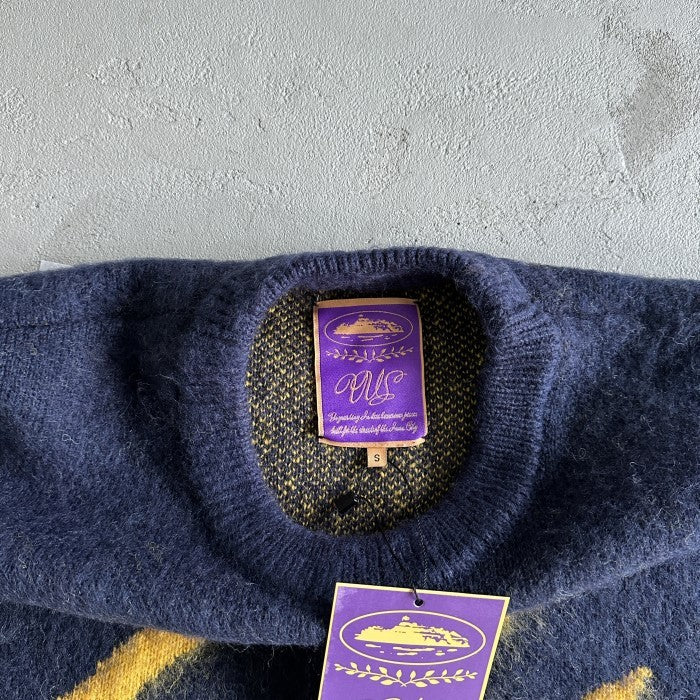 Corteiz C Star Mohair Knit Sweater - Navy