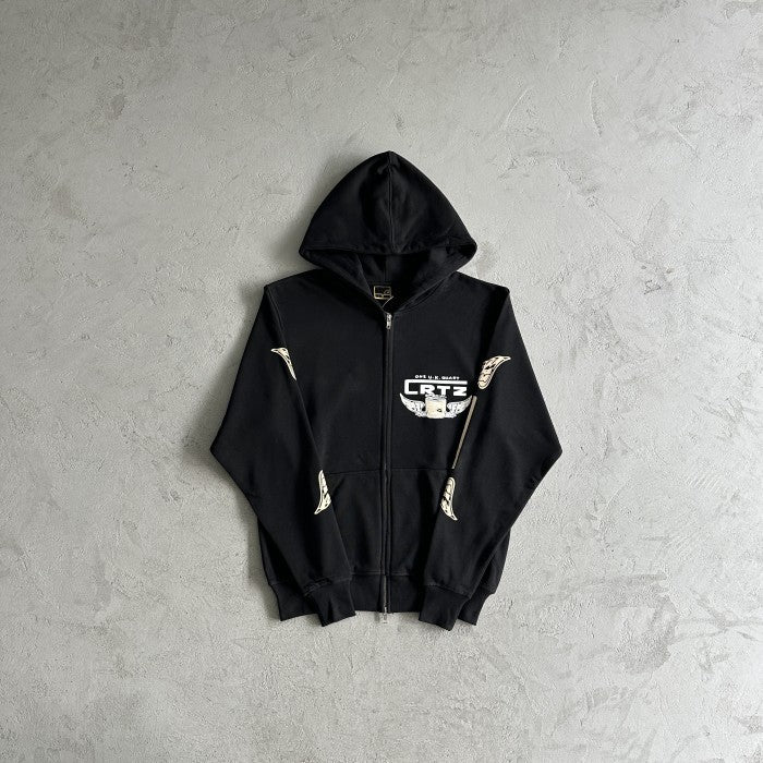 Corteiz Gasolina Double Zip Hoodie & Pants Set - Black