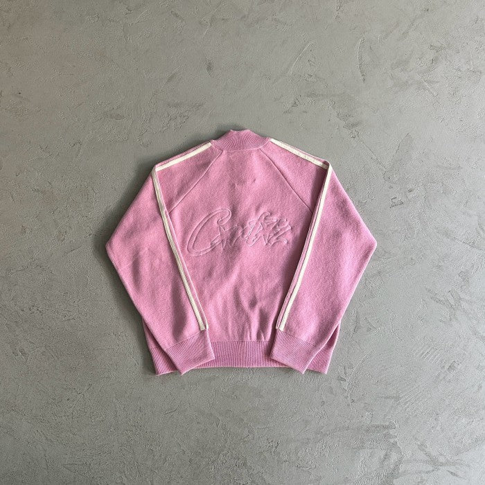 Corteiz Knit Zip Up Fleece Jacket - Pink