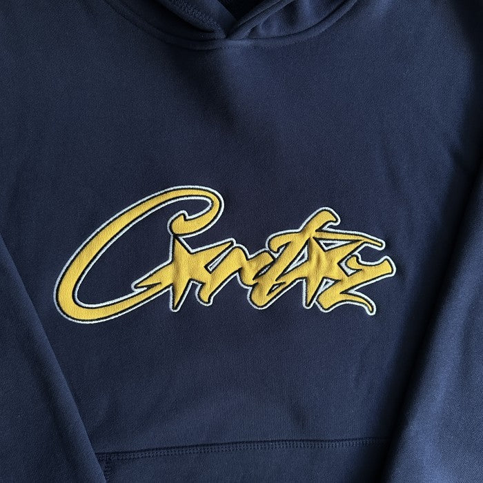 Corteiz Satin Applique Allstarz Hoodie & Pants Set / Suit - Navy - Set