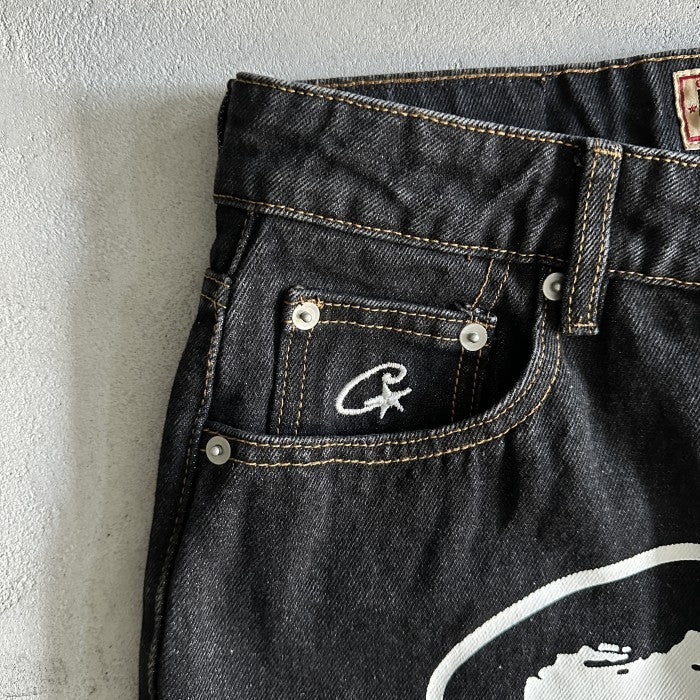 Corteiz Alcatraz Baggy Denim Jeans - Black