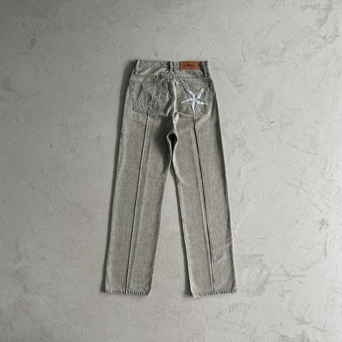 Corteiz C-Star Stitch-Down Jeans - Gray