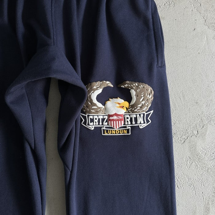 Corteiz Dipset 3D Eagle Zip-Up Sweatpants - Navy