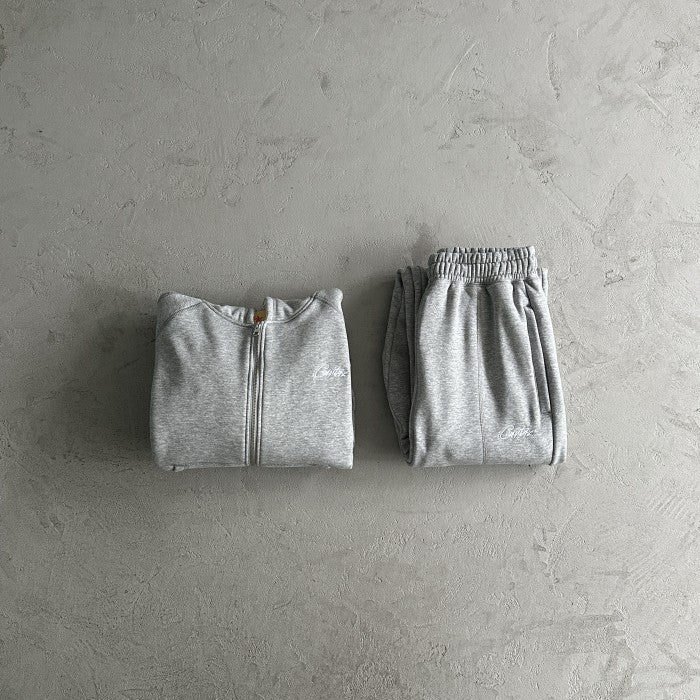 Corteiz HMP Thermal Zip Hoodie & Pants Suit / Set - Heather Grey
