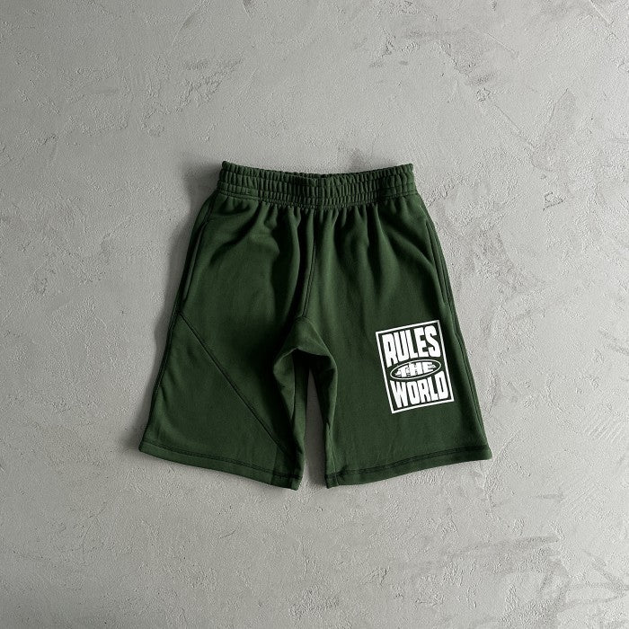Corteiz R.T.W rul*s the world Hoodie & Shorts Set / Suit - Forest Green