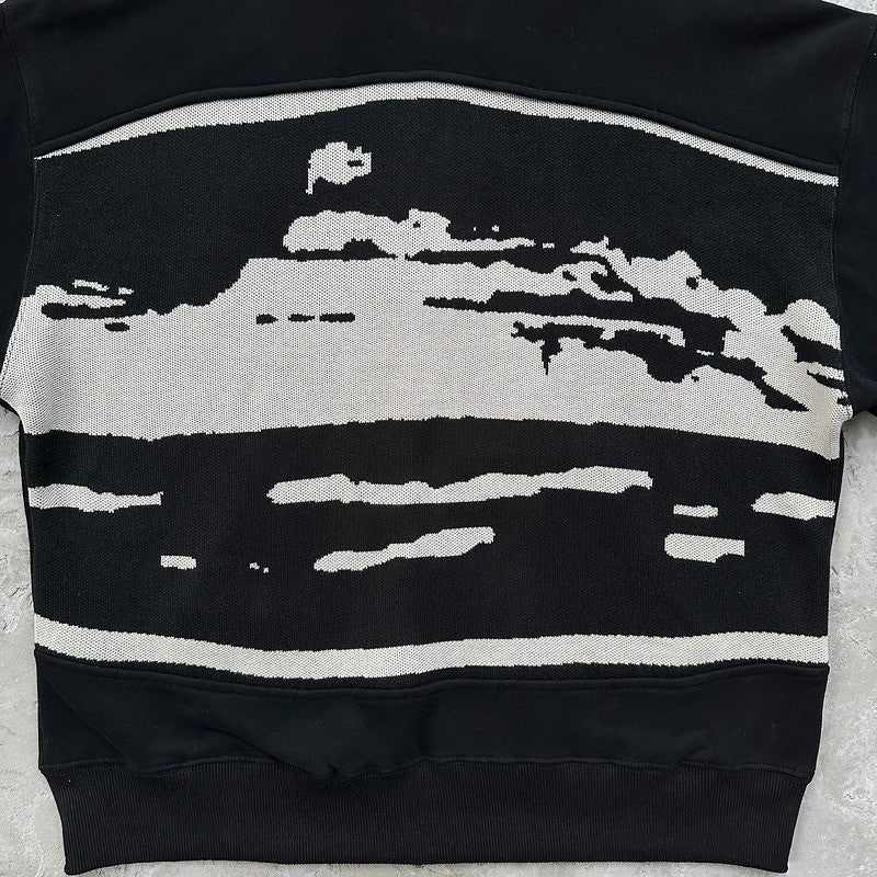 HYBRID JACQUARD KNIT ALCATRAZ ZIP HOODIE - Corteiz